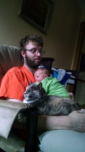 Most of the family all in one chair.