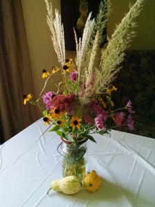 Lovely centerpieces by Dad and the aunts. 