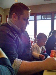 Reading books with Uncle Michael.