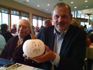 The Janager defacing centerpieces while MH responds with the perfect eye roll.